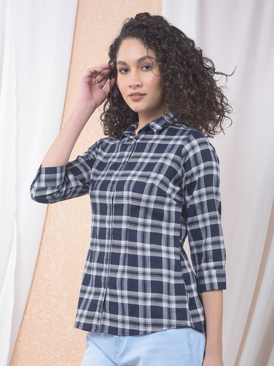 Midnight Plaid Checked Black Shirt