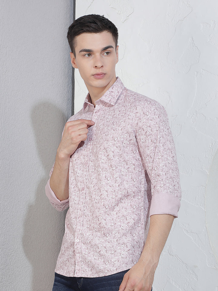 Pink Floral Print Shirt
