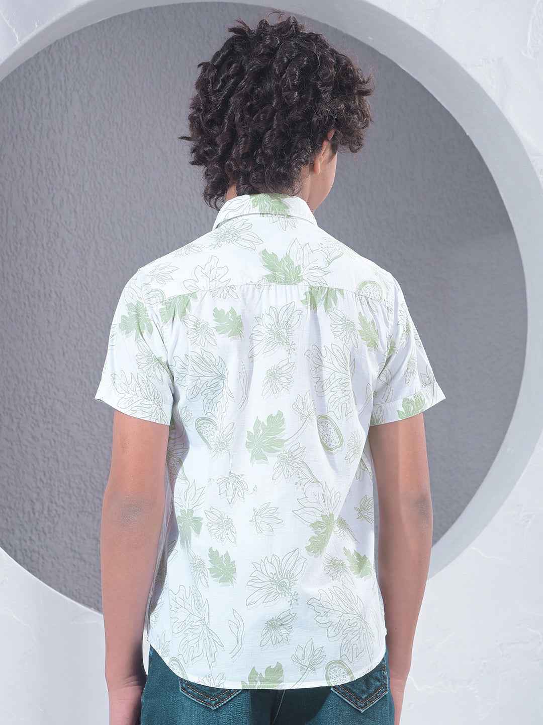 Green Floral Print Shirt