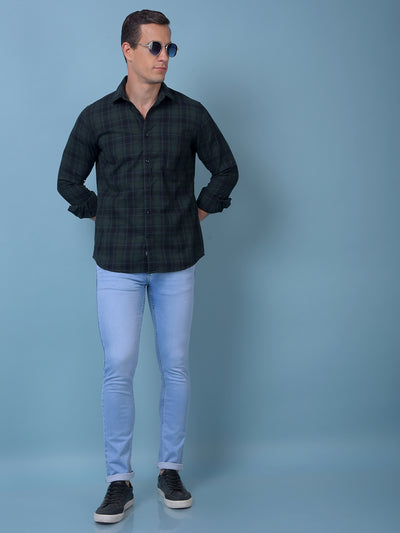 Green Checked 100% Cotton Shirt