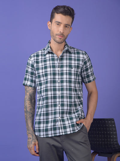 Green Checked 100% Cotton Shirt