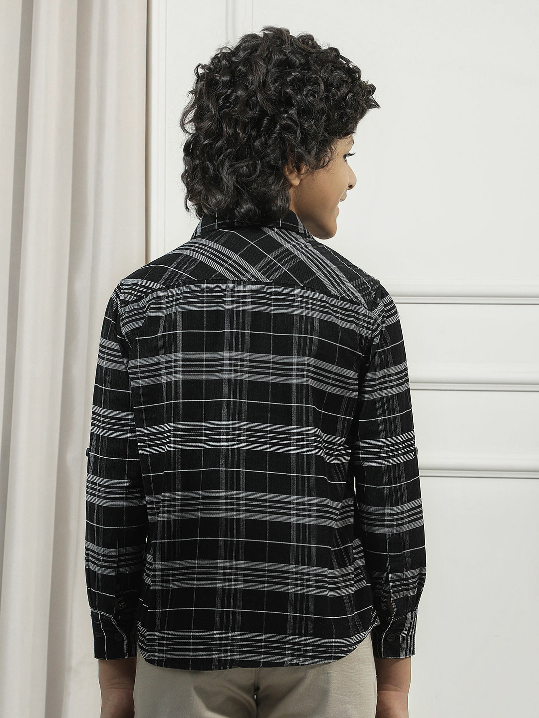 Black Checked Corduroy Shirt