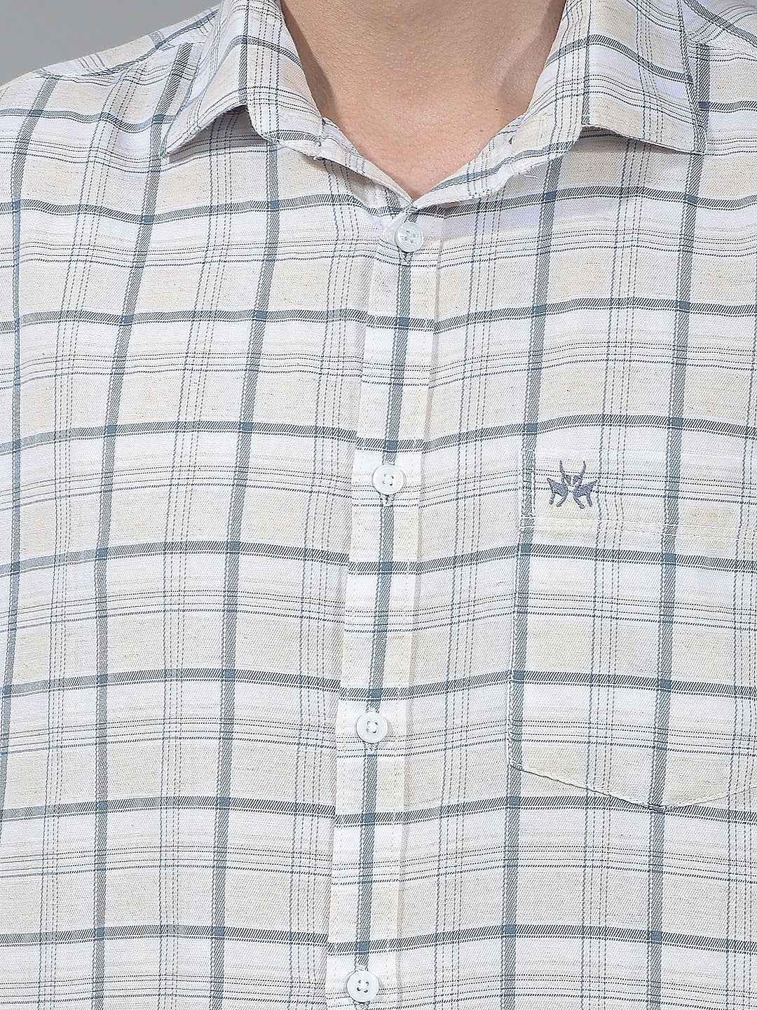 Grey Checked Linen Shirt