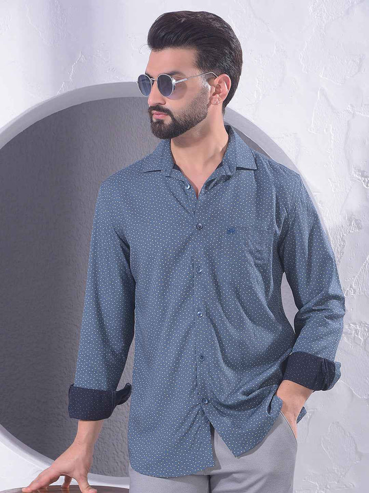 Blue Textured Surface Shirt