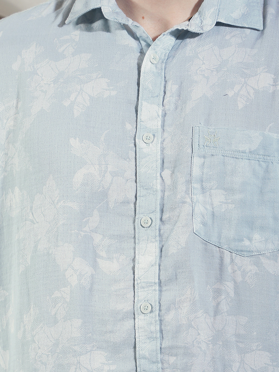 Blue Floral Print Shirt