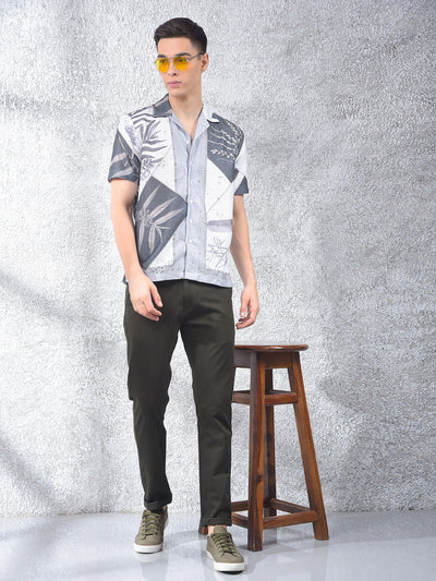 Off White Graphic Print Cuban Collar Shirt-Men Shirts-Crimsoune Club