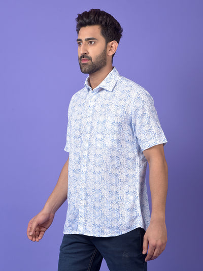 Blue Floral Print Shirt