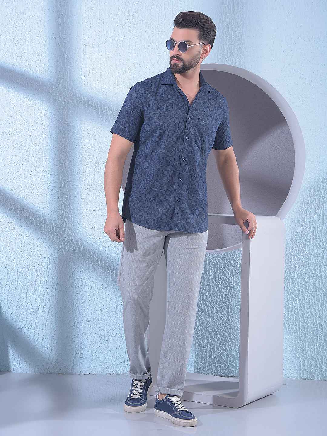 Grey Checked Trousers