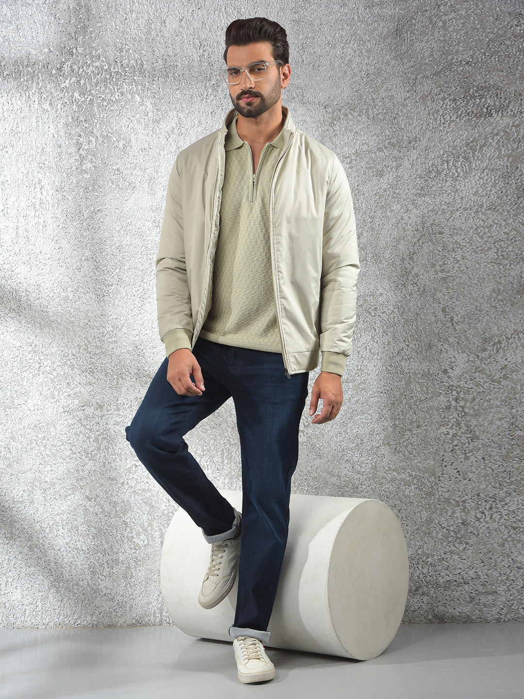 Flexible Beige Puffer Jacket