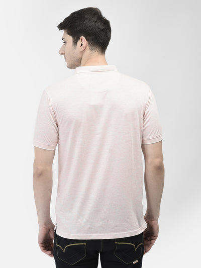 Pink Printed Polo Neck T-Shirt