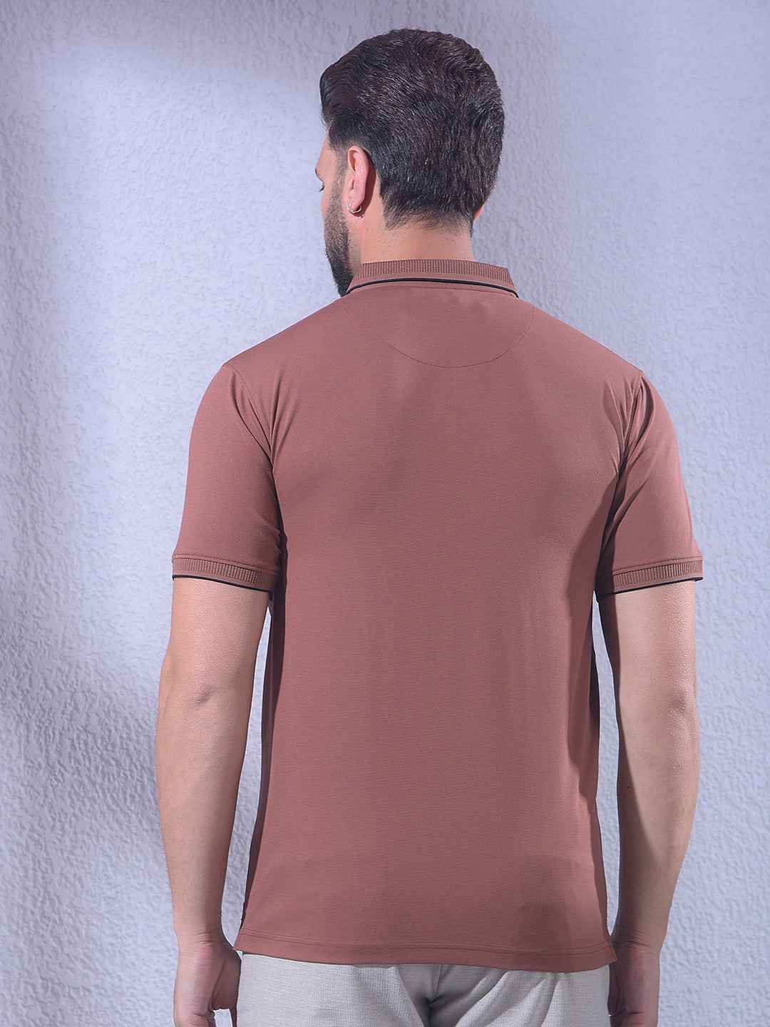 Brown Polo Neck T-Shirt