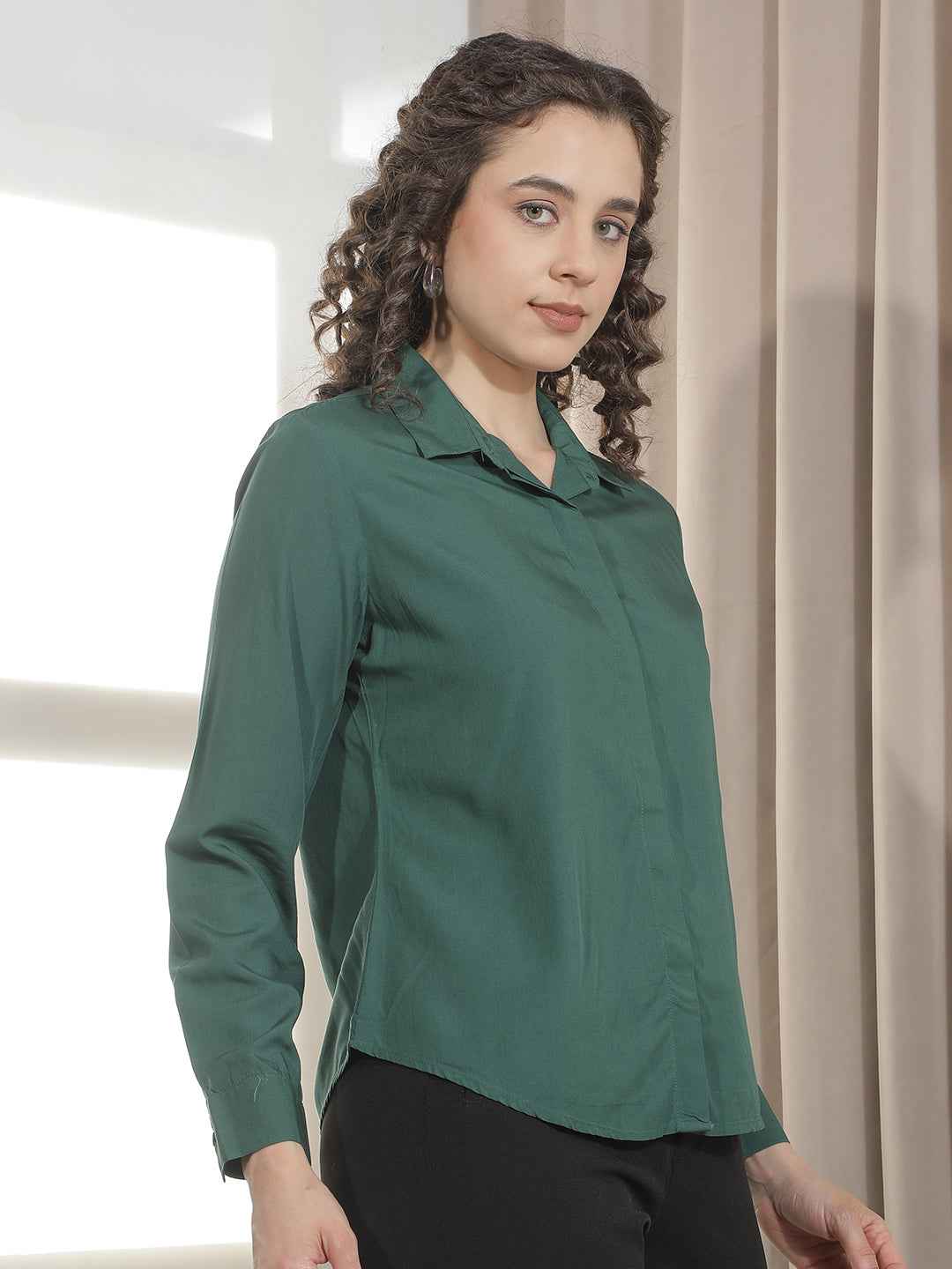 Refreshing Green Modal Casual Top