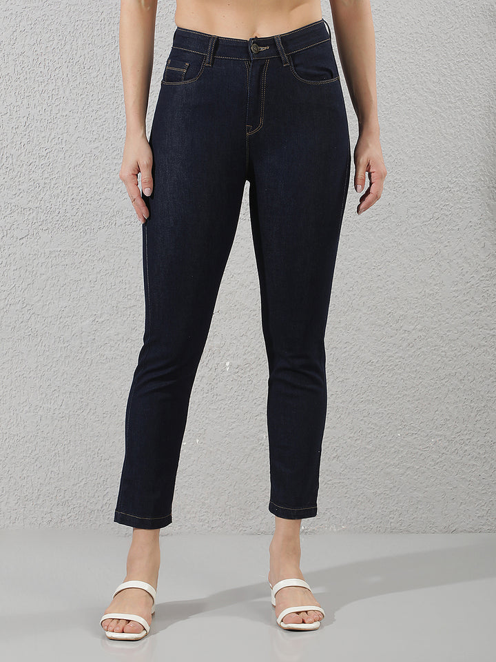 Navy Blue Straight Jeans