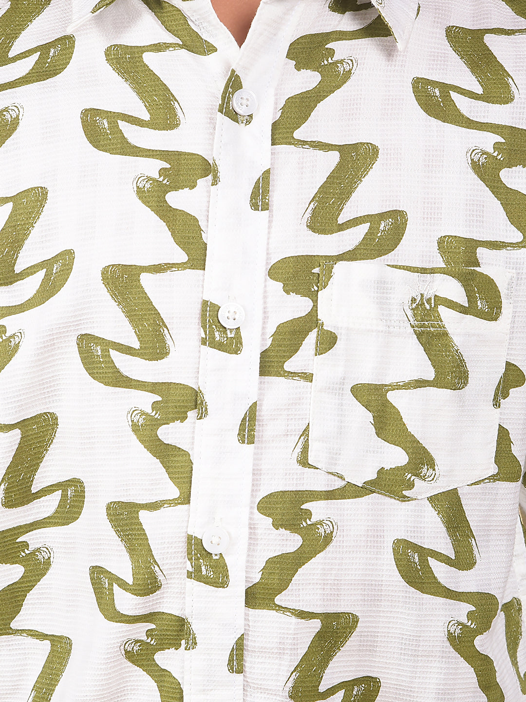 Green Printed 100% Cotton Shirt