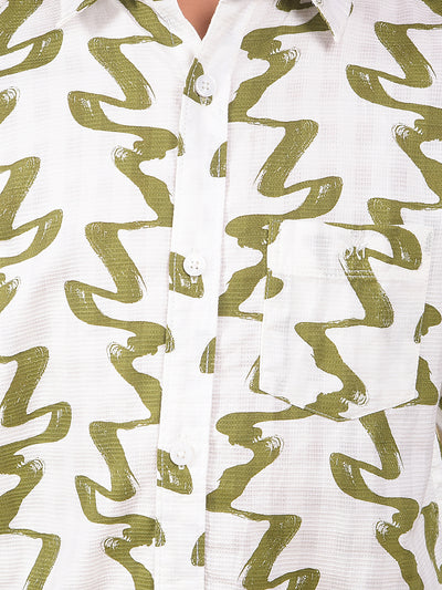 Green Printed 100% Cotton Shirt