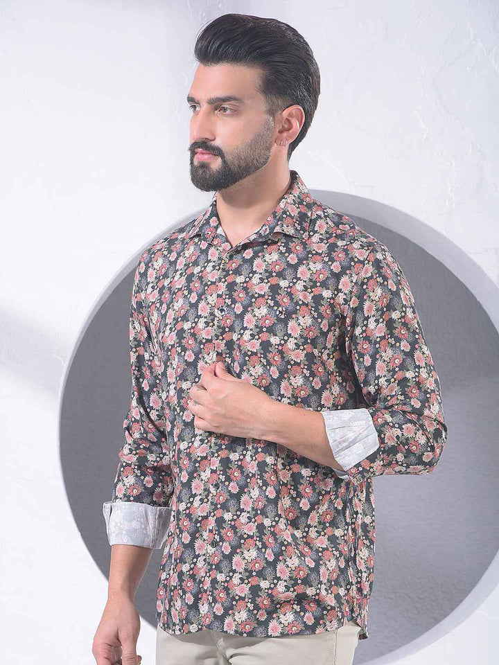Multi-Color Floral Print Shirt