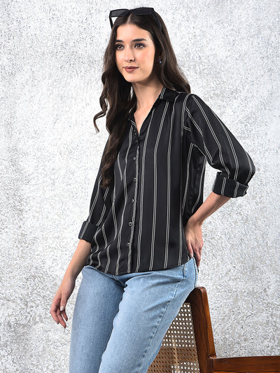 Black Vertical Stripes Shirt