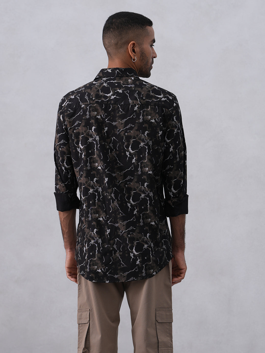 Black Abstract Print Shirt