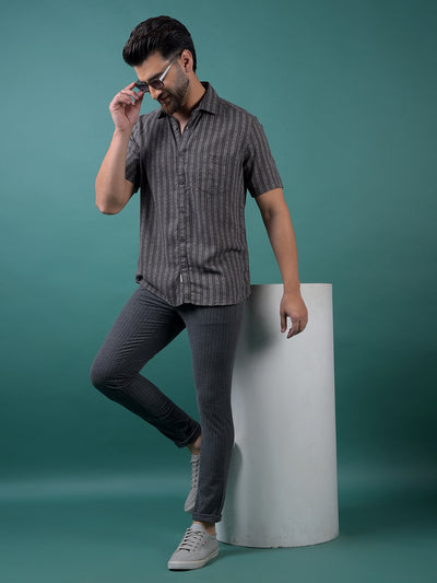 Black Vertical Stripes Trousers