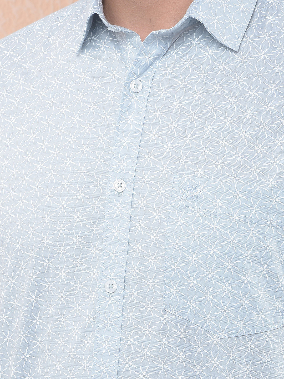 Ice Blue Micro Print Shirt