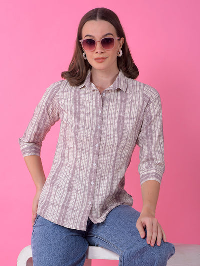 Purple Printed Shirt