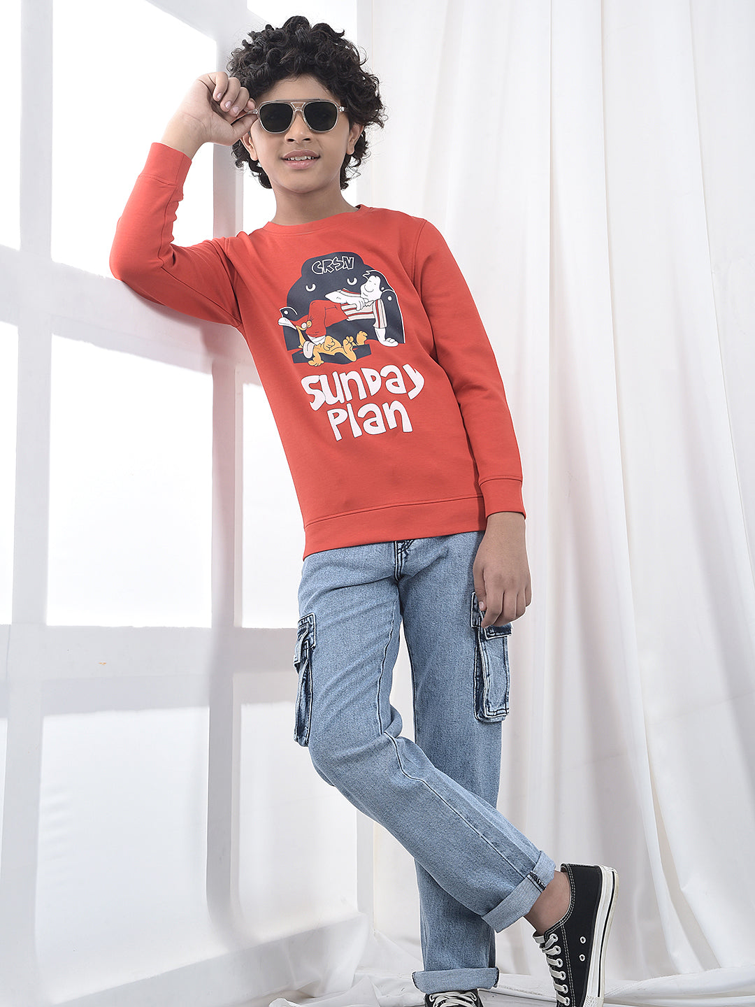 Brown Graphic Print Sweatshirt