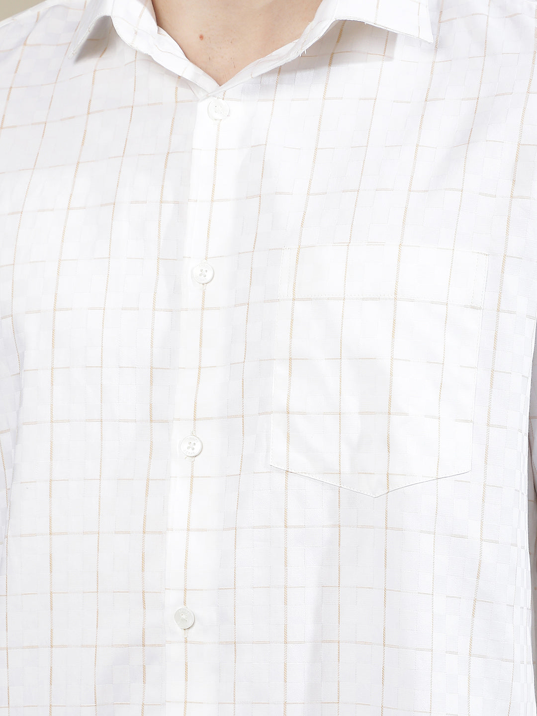 White Checked 100% Cotton Shirt