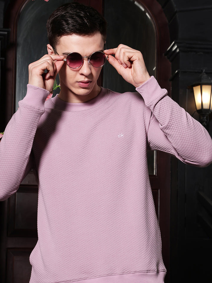 Contemporary Amethyst Purple Jacquard Sweatshirt