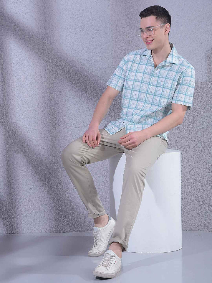 Green 100% Cotton Checked Shirt