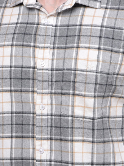 Grey Checked 100% Cotton Shirt