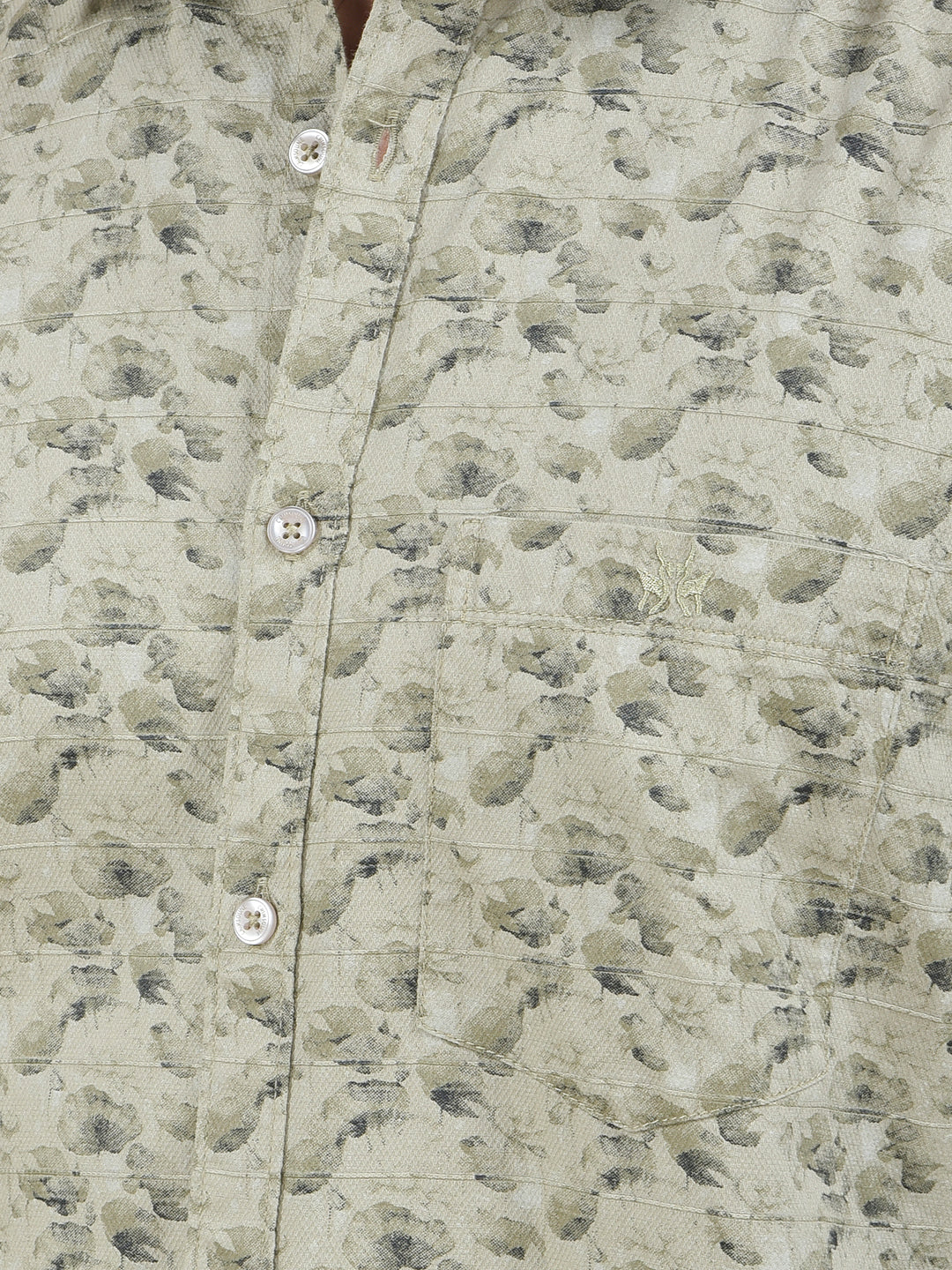 Bold Edge Olive Floral Print Shirt