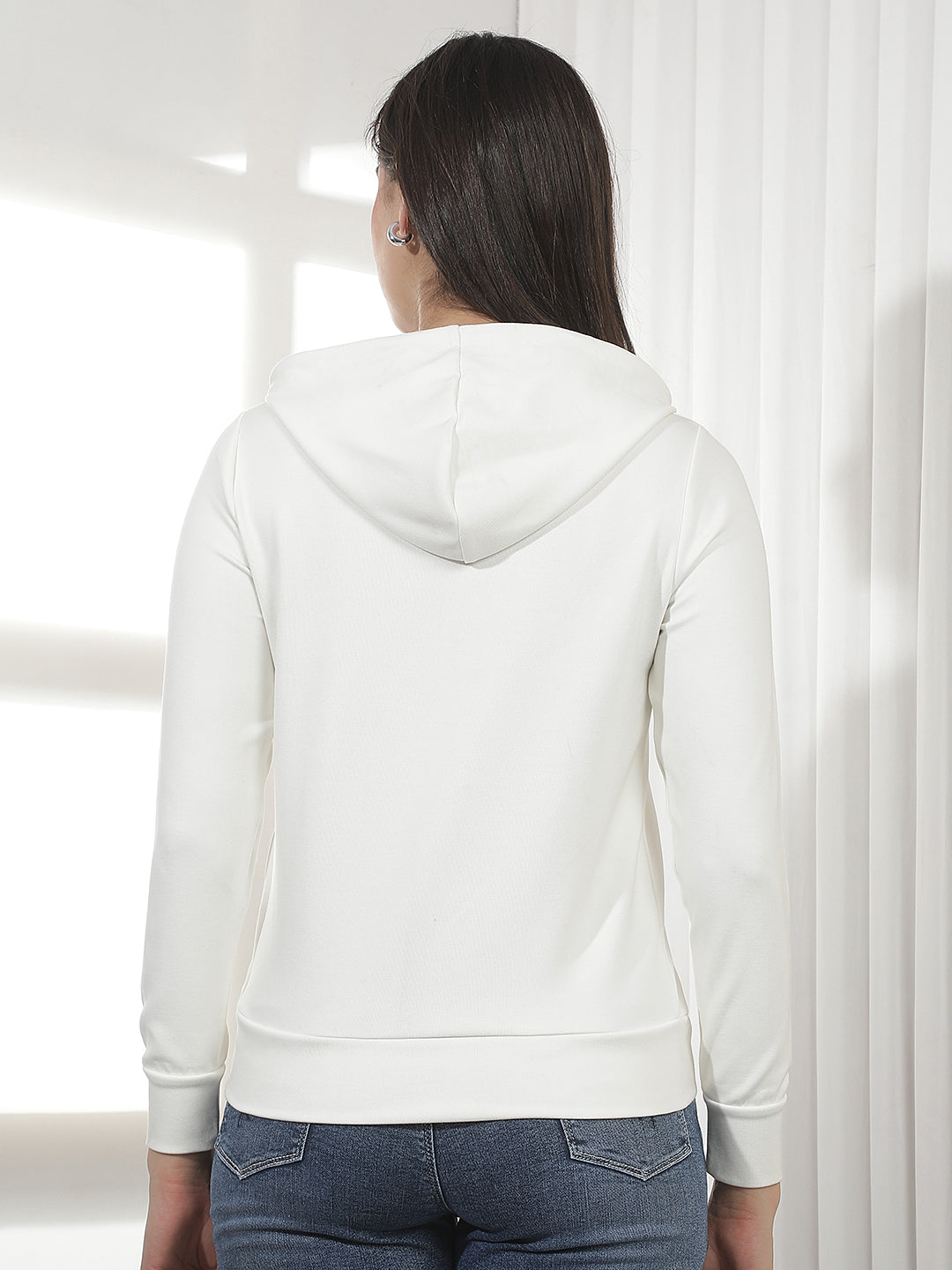 Off White Typographic Print Hooded Sweatshirt