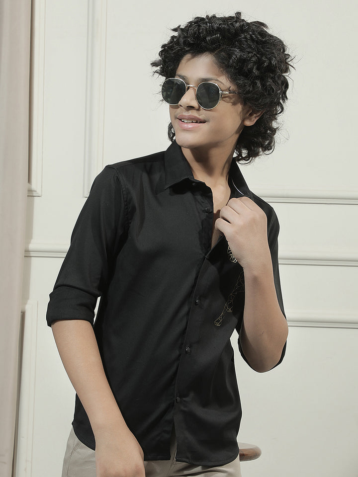 Black Embroidered Shirt