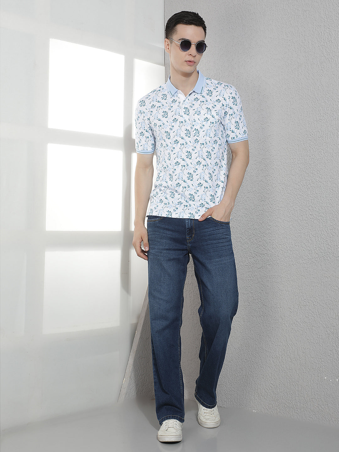 Blue Floral Print T-Shirt