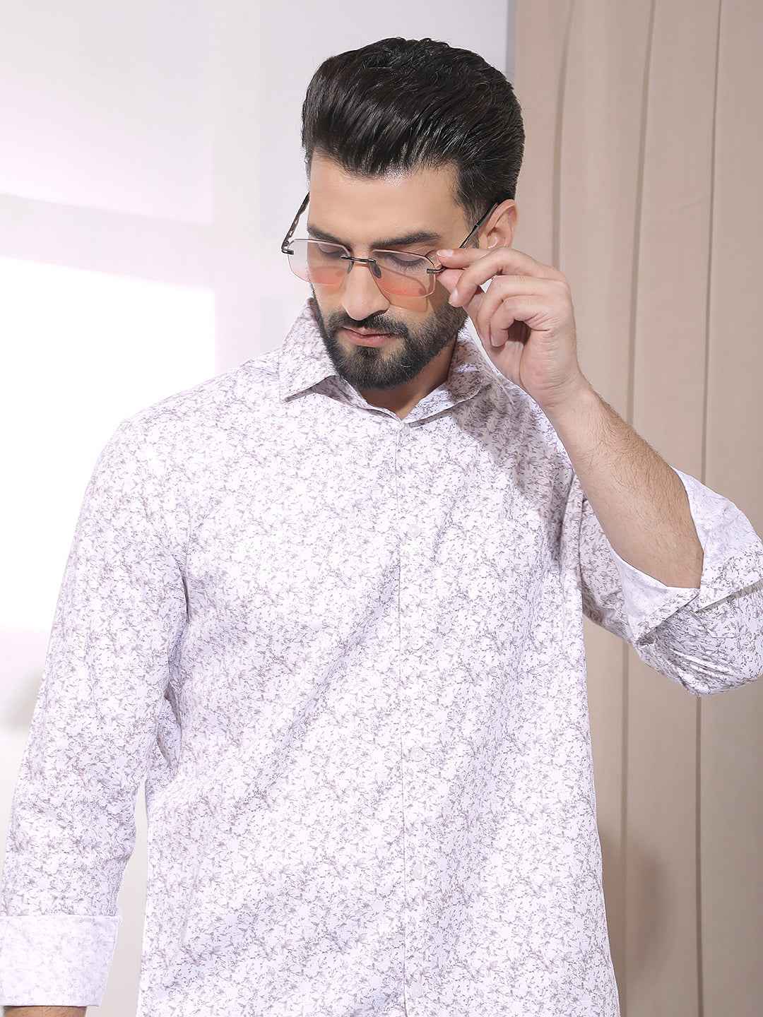 Purple Floral Print Shirt