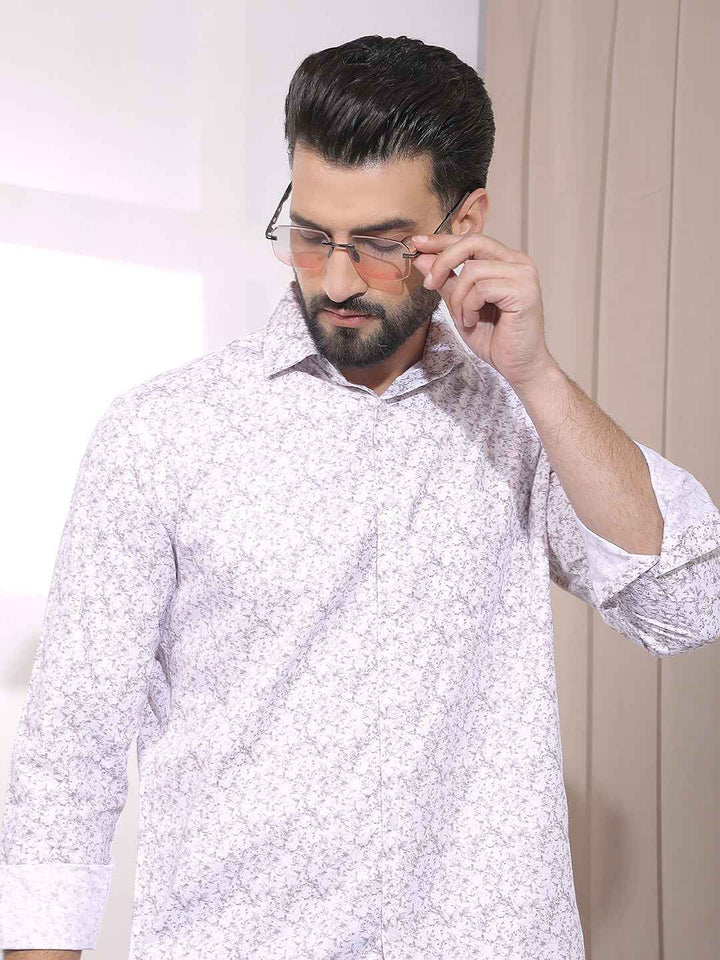 Purple Floral Print Shirt
