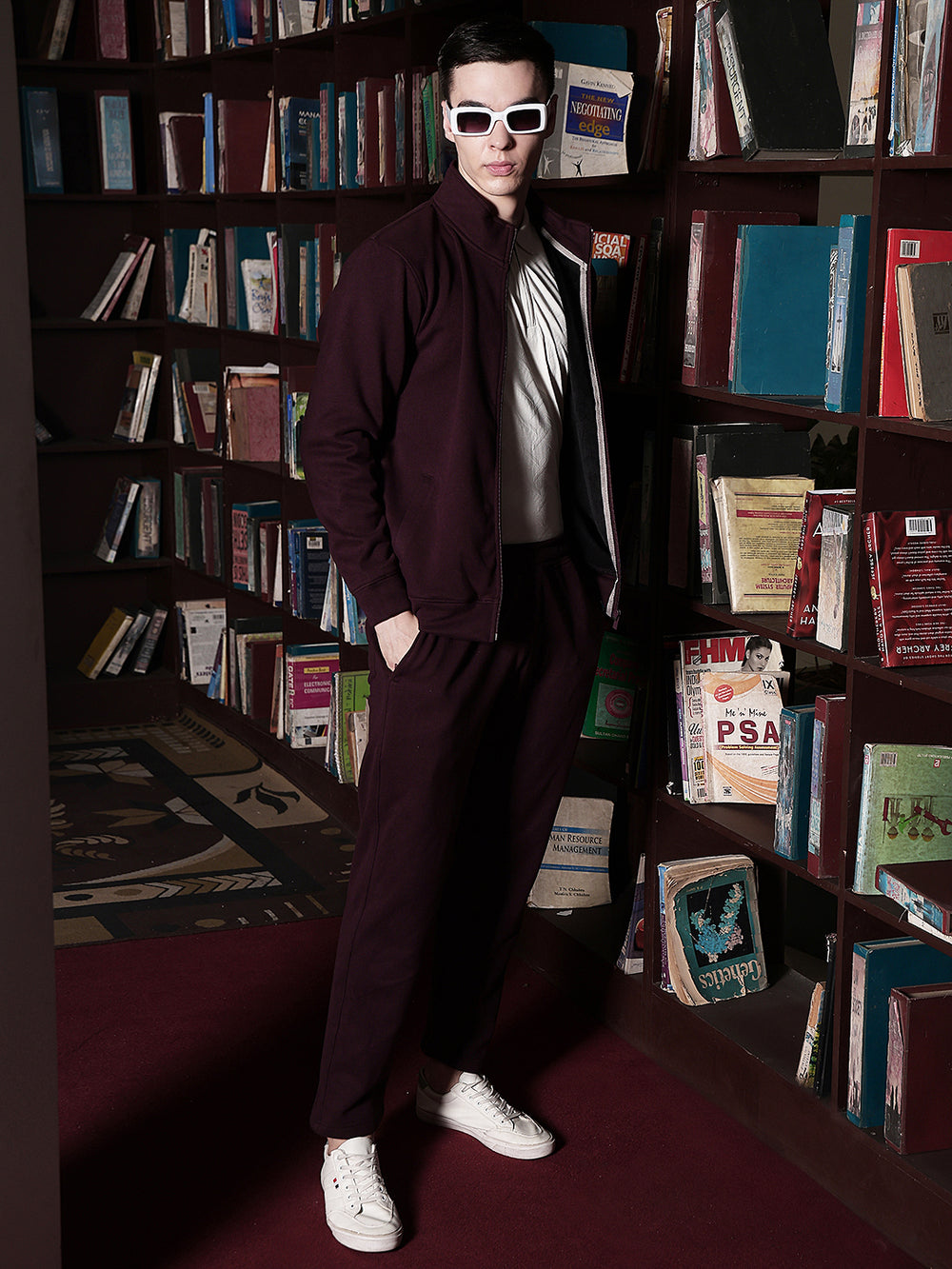 Refined Velvet Wine Trackpants