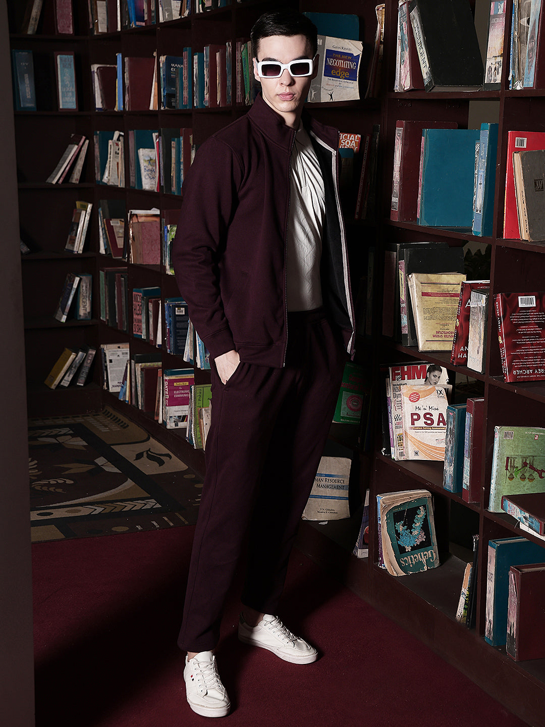 Refined Velvet Wine Trackpants