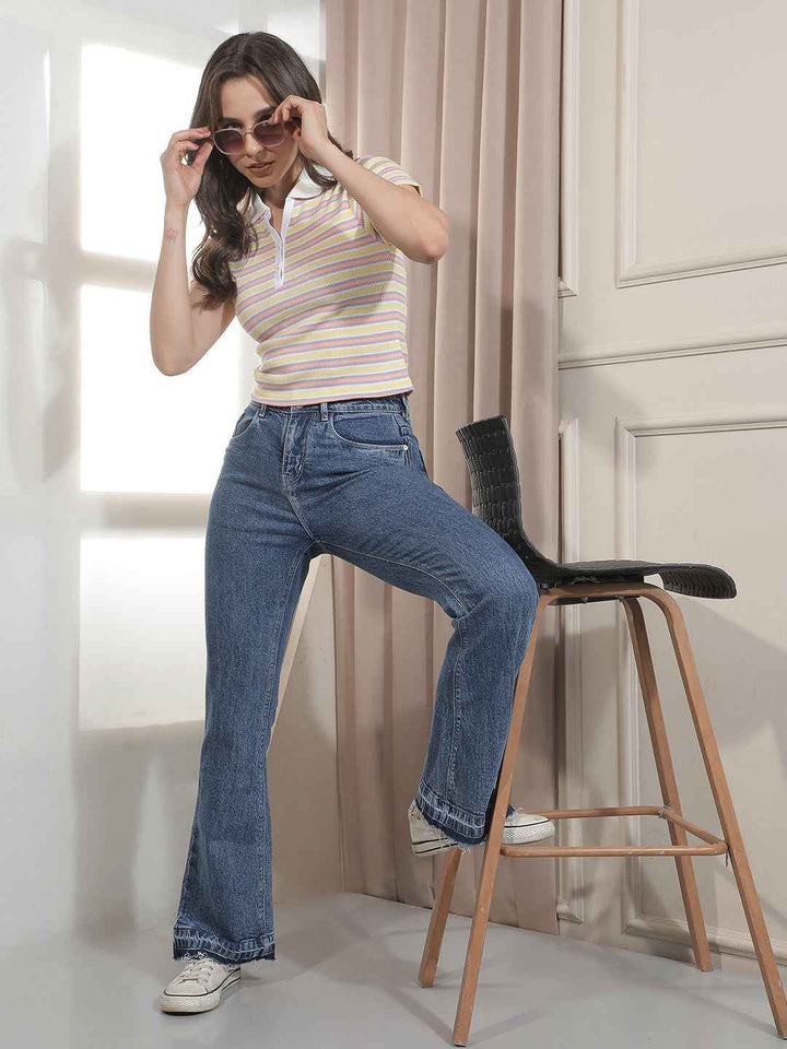 Multi Color Horizontal Striped T-Shirt