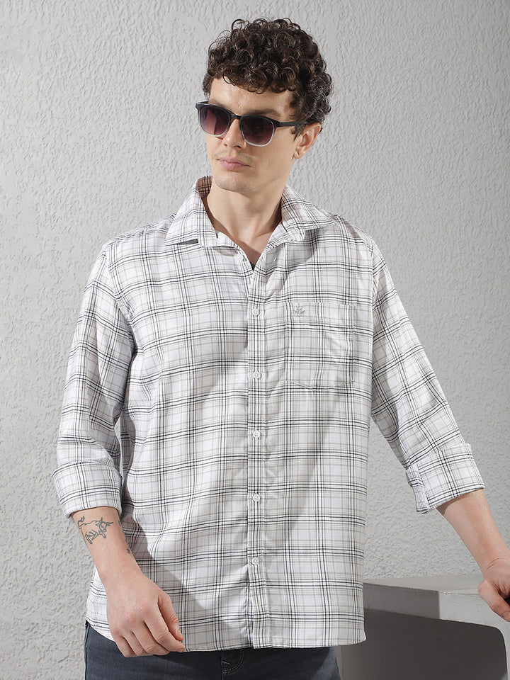 Tailored Breeze White Checked Shirt