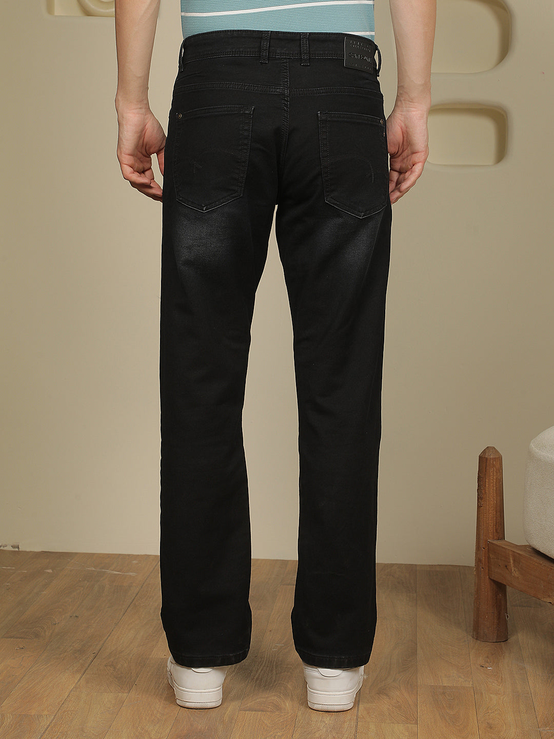 Black Straight Stretchable Jeans