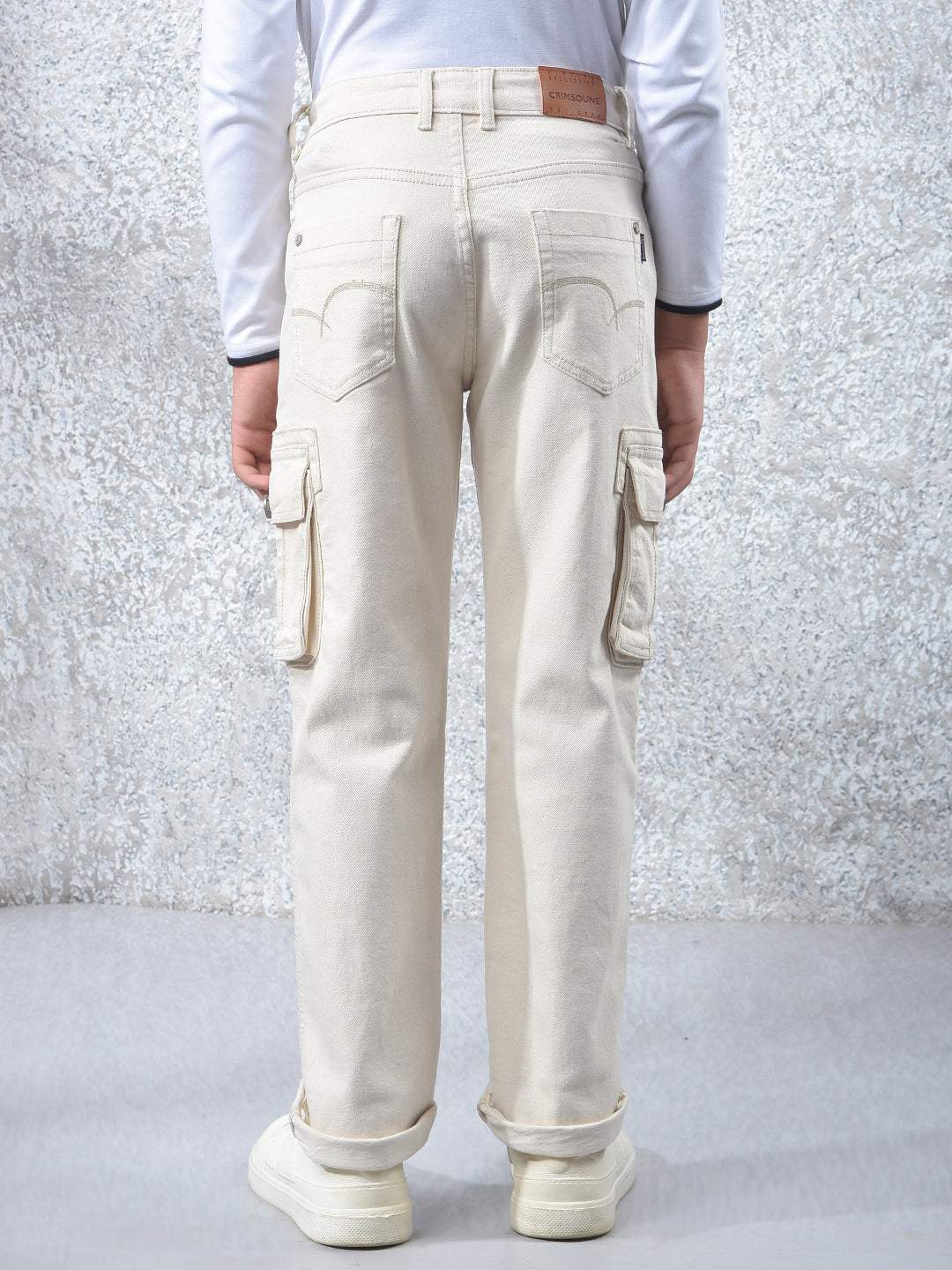 Beige Straight Cargo Jeans
