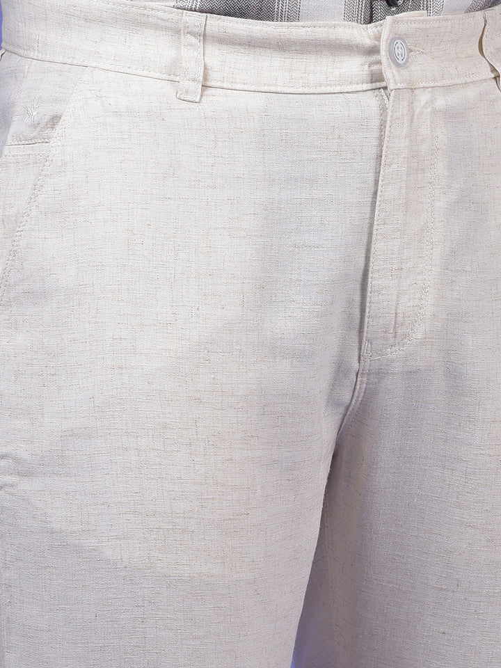 Off White Textured Trousers