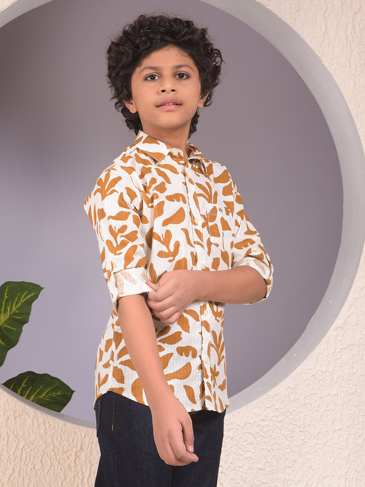Brown Floral Print Shirt