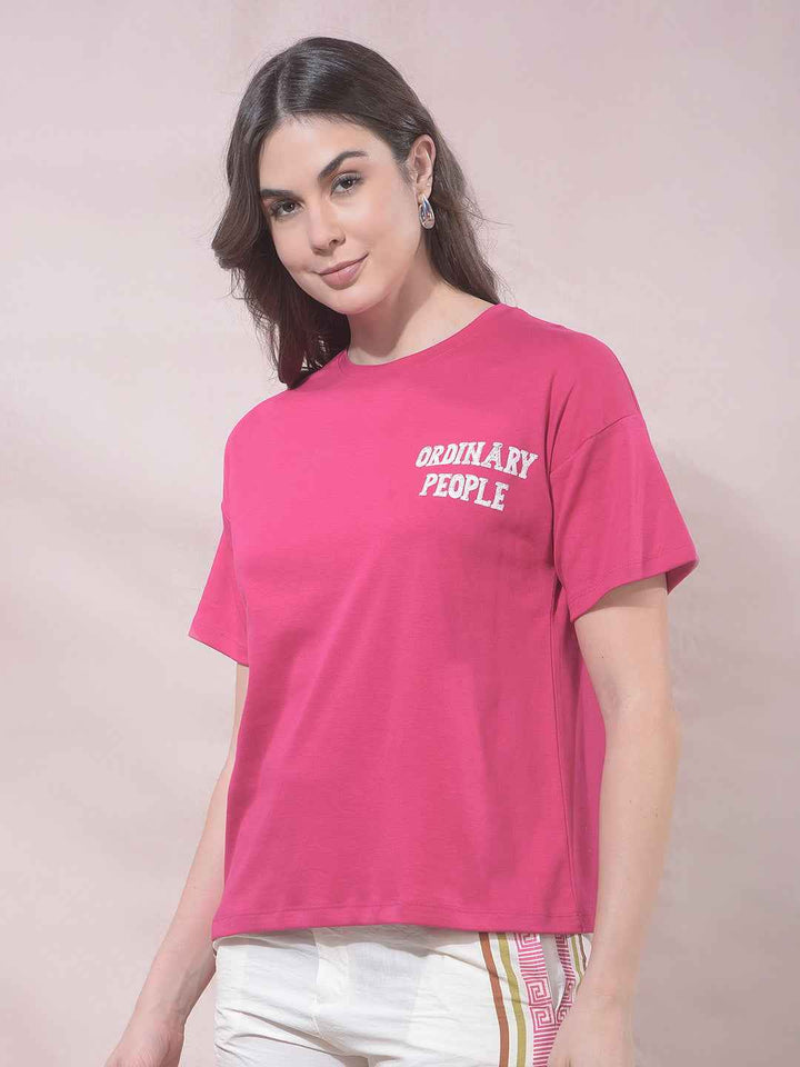 Pink Graphic Print T-Shirt