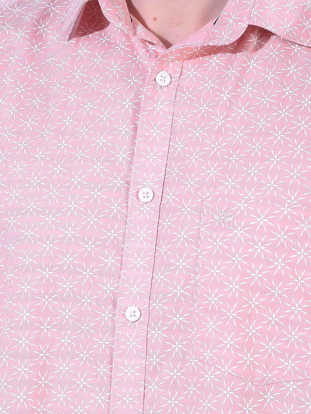 Peach Floral Print Shirt