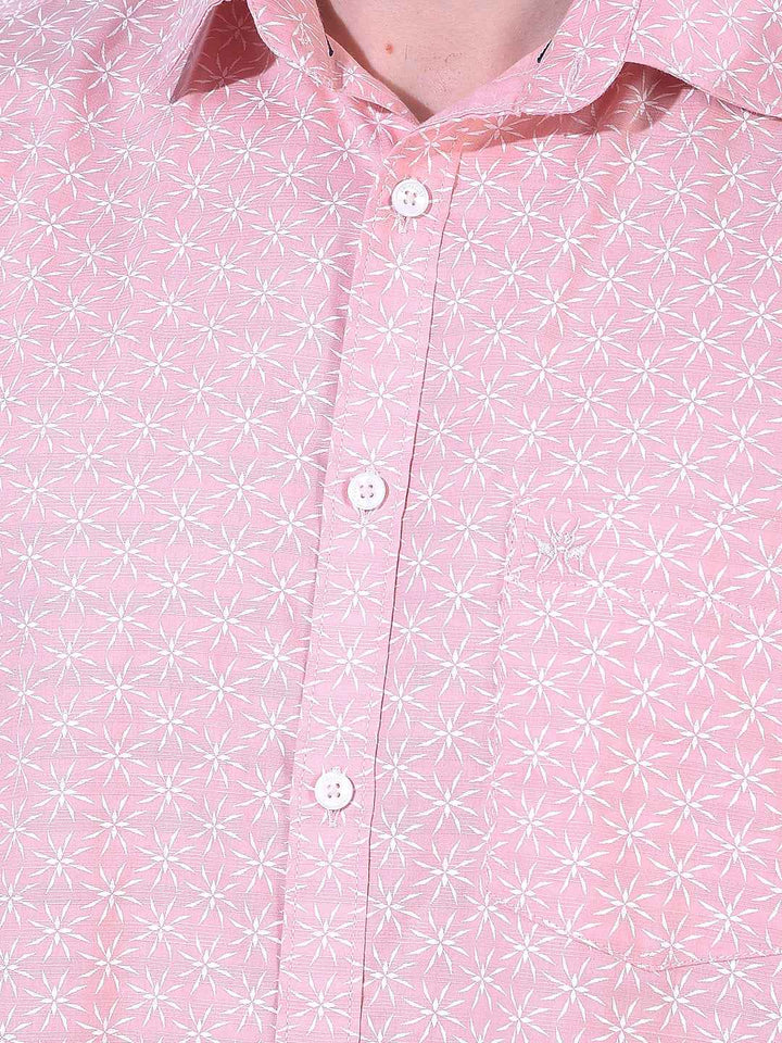Peach Floral Print Shirt