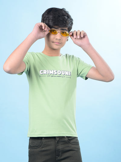 Green Typographic Print T-Shirt