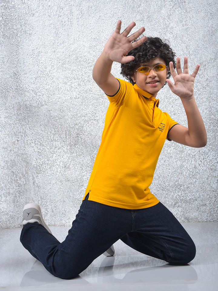 Mustard Polo Neck T-Shirt