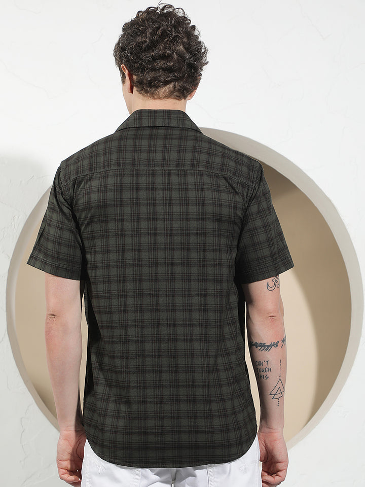 Green Checked 100% Cotton Shirt